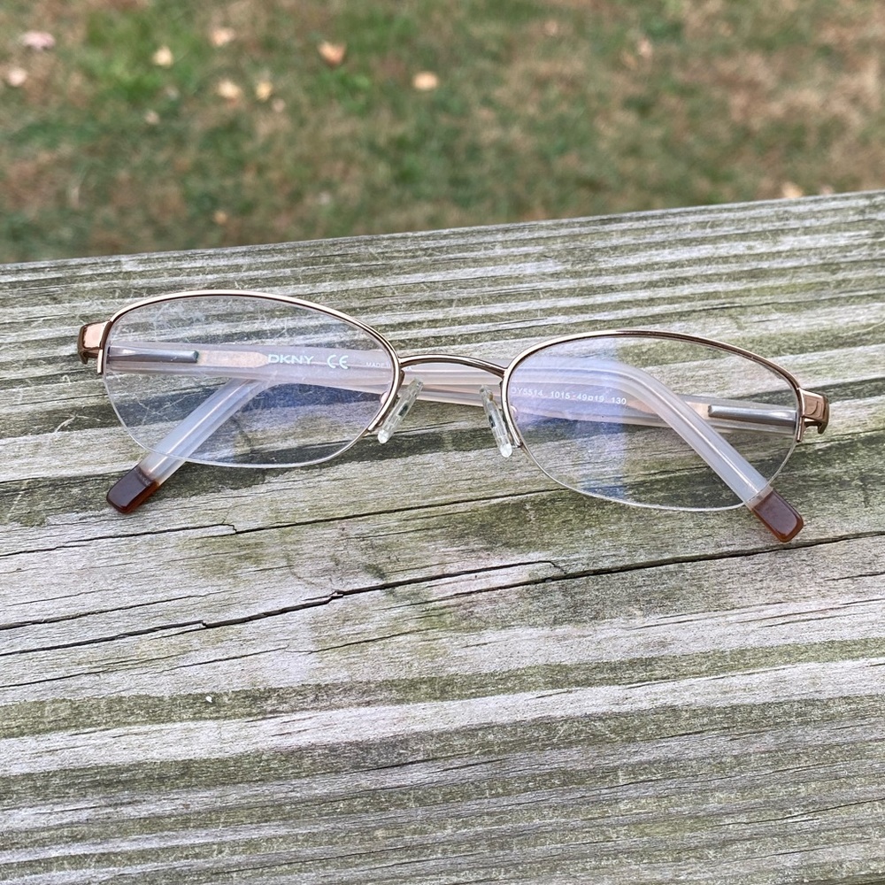 Dkny Glasses Frames Half Rim Translucent Light Ta… - image 3